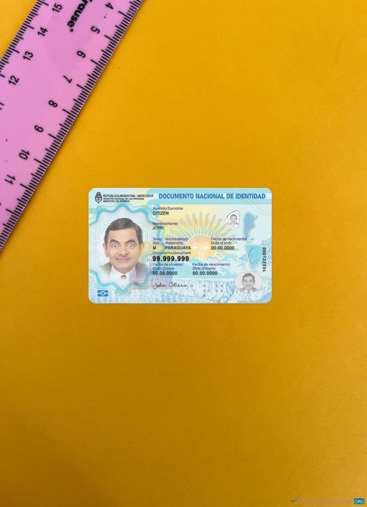 Download Argentina ID card 2023 present photolook front Photoshop template